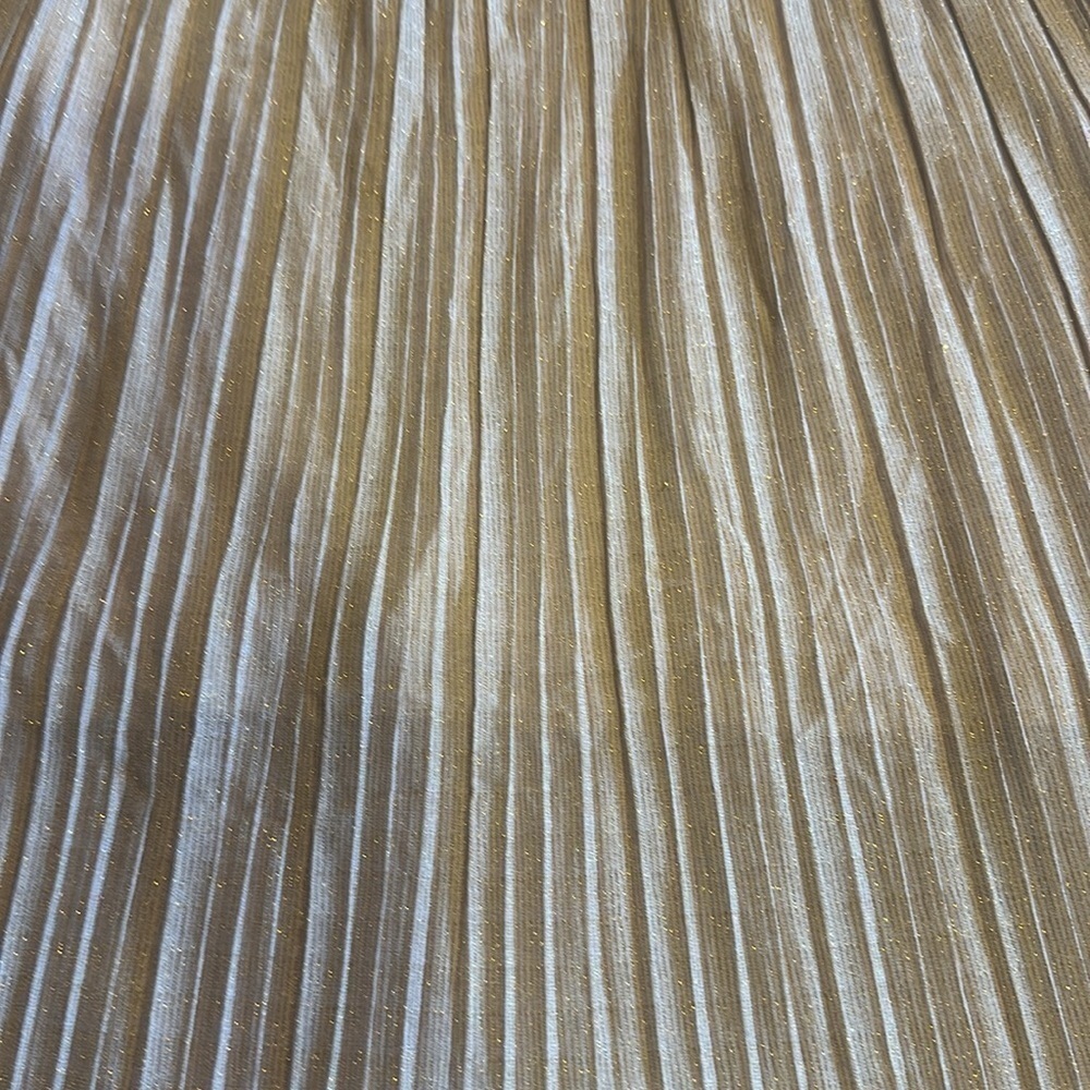 NWT Walter Baker long shimmery elastic skirt beige gold with inside liner size 6 - Picture 2 of 11